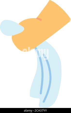 guanti di pulizia e sacchetto di pulizia disegno vettoriale Illustrazione Vettoriale