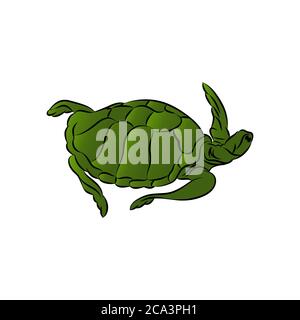Turtle Logo disegno astratto modello vettoriale stile spazio negativo. Logo dello zoo animale selvaggio icona di concetto lento. Illustrazione Vettoriale