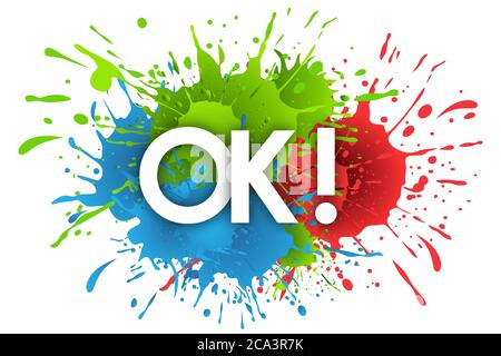 ok parola sullo sfondo di splash Foto Stock