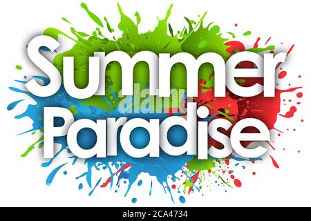 Summer Paradise sullo sfondo di Splash Foto Stock