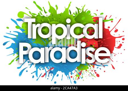 Paradiso tropicale sullo sfondo di Splash Foto Stock