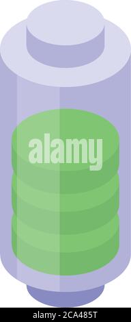 Icona del sistema operativo del ciclo della batteria, stile isometrico Illustrazione Vettoriale