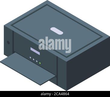 Icona del sistema operativo della stampante domestica, stile isometrico Illustrazione Vettoriale