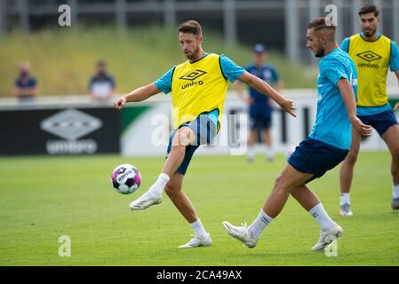 Mark UTH (GE) è tornato dal FC Colonia dopo Schalke, Calcio 1. Bundesliga, inizio formazione FC Schalke 04 (GE), il 03.08.2020 nel Park Stadium di Gelsenkirchen/Germania. | utilizzo in tutto il mondo Foto Stock