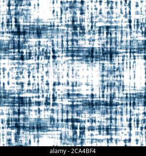 Tie dye shibori modello senza cuciture. Acquerello dipinto a mano indaco blu righe navy su sfondo bianco. Watercolor striped striped plaid texture. PR Foto Stock