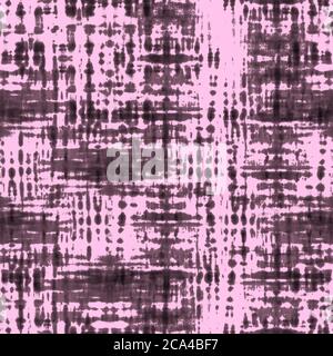 Tie dye shibori modello senza cuciture. Acquerello dipinto a mano strisce grigio nero su sfondo rosa. Watercolor striped striped plaid texture. Stampa per Foto Stock