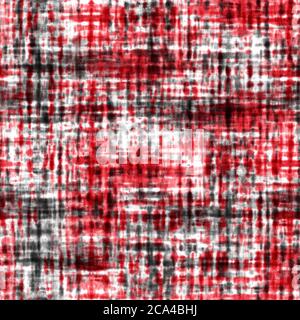 Tie dye shibori modello senza cuciture. Acquerello dipinto a mano nero grigio strisce rosse su sfondo bianco. Watercolor striped striped plaid texture. Prin Foto Stock