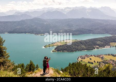 Walchensee nelle alpi Bavaresi Foto Stock