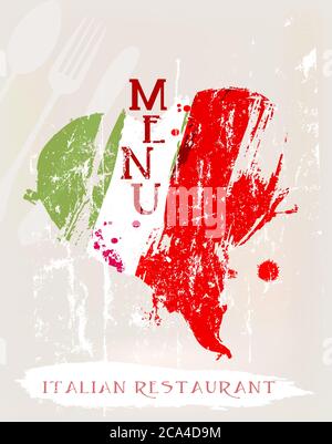 menu per il ristorante italiano, spazio libero per il nome dei ristoranti Illustrazione Vettoriale