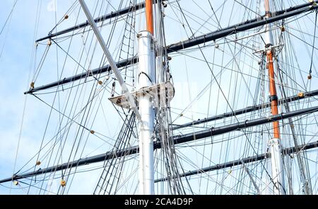 Albero di un sulla vecchia nave a vela Foto Stock