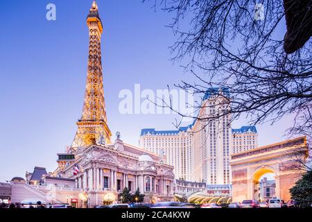 Las Vegas, la strip al tramonto Foto Stock