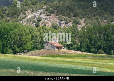 Chiesa Mosarabica Ermita Santa Cecilia a Barriosuso a Castiglia e Leon, Spagna Foto Stock