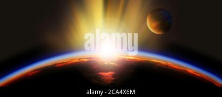 Alba sulla terra Foto Stock