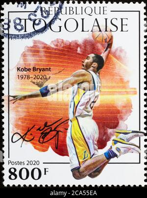 Dunk di Kobe Bryant sul timbro del Togo Foto Stock