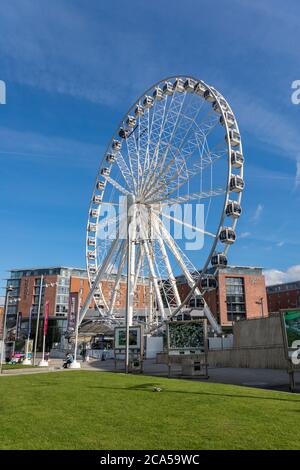 Ferris Wheel, la ruota di Liverpool - Liverpool, Merseyside, Regno Unito Foto Stock