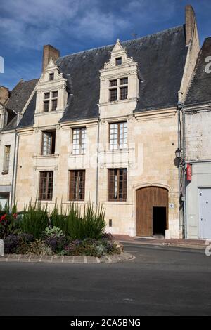 Francia, Loir et Cher, Valle della Loira Patrimonio Mondiale dell'UNESCO, Montoire-sur-le-Loir, questa casa rinascimentale dall'inizio del 16 ° secolo Foto Stock