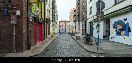 Vista sulla strada della città, Dublino, Irlanda Foto Stock