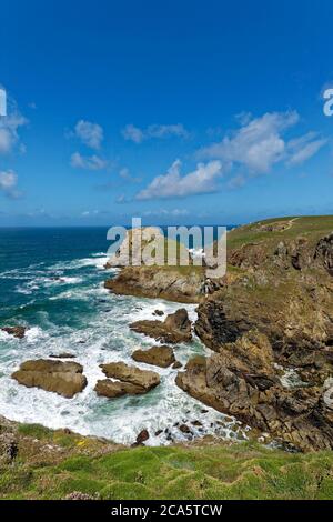 Francia, Finistere, Iroise mare, Cleden-Cap-Sizun, Pointe du Van e Bay des Trepasses Foto Stock