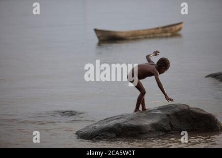 Vanuatu, provincia di Temutu, Isole di Santa Cruz, Utupua, villaggio di Ossambua, Isole Salomone, ritratti Foto Stock