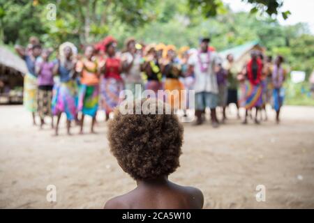 Vanuatu, provincia di Temutu, Isole di Santa Cruz, Utupua, villaggio di Ossambua, Isole Salomone Foto Stock