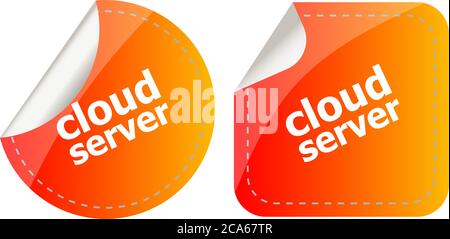 Cloud computing server concetto, adesivi tag etichetta Foto Stock