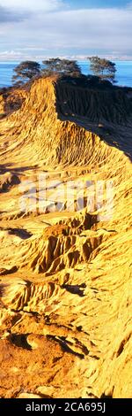 Vista sulla formazione rocciosa, il panorama di Broken Hill, la riserva naturale di Torrey Pines state, San Diego, California, Stati Uniti Foto Stock