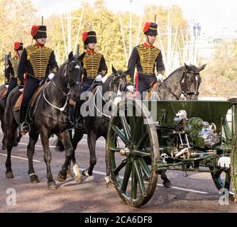 La truppa del re, Royal Horse Artillery, Londra Foto Stock