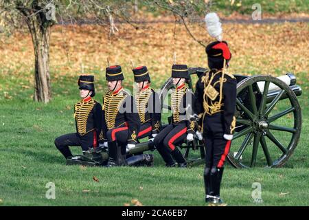 La truppa del re, Royal Horse Artillery, Londra Foto Stock