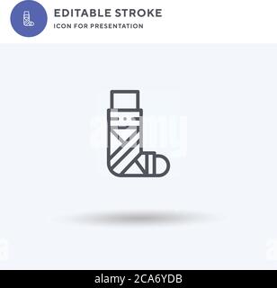 Vettore icona gamba rotta, segno piatto pieno, pittogramma solido isolato su bianco, illustrazione del logo. Icona gamba rotta per la presentazione. Illustrazione Vettoriale