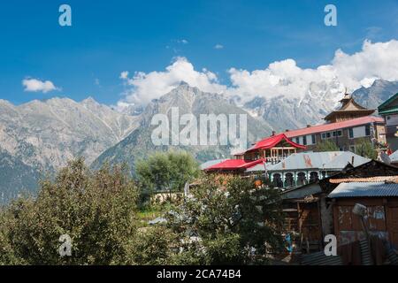 Kinnaur, India - Kappa villaggio a Rekong Peo, Contea di Kinnaur, Himachal Pradesh, India. Foto Stock