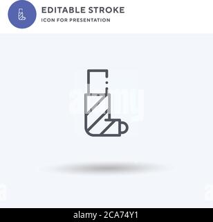 Vettore icona gamba rotta, segno piatto pieno, pittogramma solido isolato su bianco, illustrazione del logo. Icona gamba rotta per la presentazione. Illustrazione Vettoriale