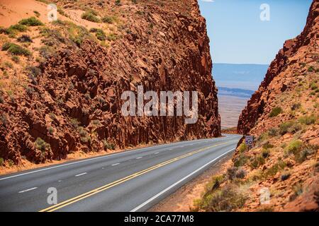 Route 66 in California. Viaggio americano su strada. Foto Stock