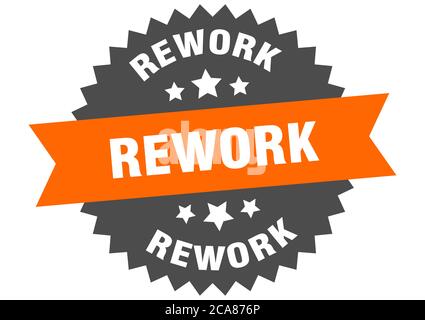 rilavorare l'etichetta del nastro isolato rotondo. cartello di rettifica Illustrazione Vettoriale