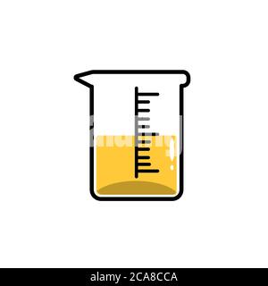 Cute illustrazione vettoriale di vetro chimico. Foto Stock