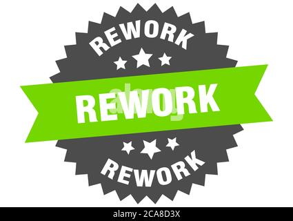 rilavorare l'etichetta del nastro isolato rotondo. cartello di rettifica Illustrazione Vettoriale