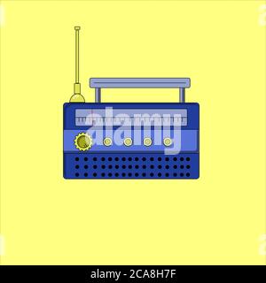 Collezione cute Flat radio. Illustrazione grafica vettoriale. Foto Stock