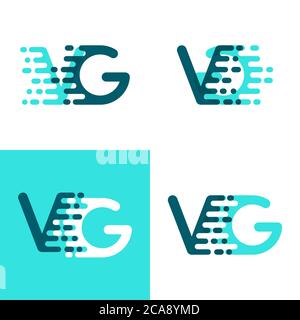 Logo VG con accento velocità verde e blu Illustrazione Vettoriale