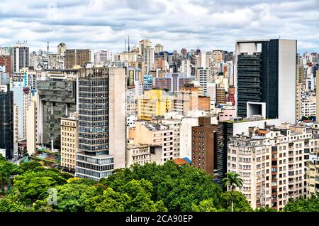 Skyline del centro di San Paolo in Brasile Foto Stock