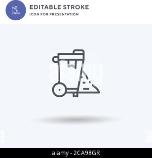Vettore di icone di rifiuti, segno piatto riempito, pittogramma solido isolato su bianco, illustrazione del logo. Icona spazzatura per la presentazione. Illustrazione Vettoriale