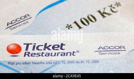 Buoni per il pranzo al Ticket Restaurant emessi dalla società Accor Services. (Foto CTK/Martin Sterba) Foto Stock