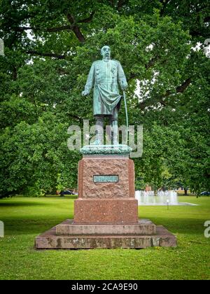 Parco Kiel Hiroshima con statue e fontane, Germania Foto Stock