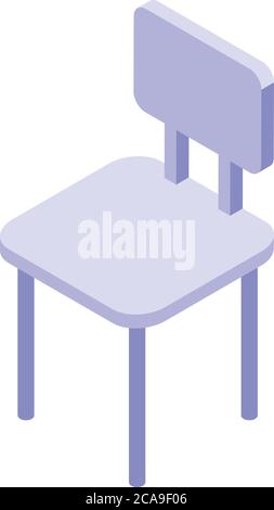 Icona sedia in legno per bambini, stile isometrico Illustrazione Vettoriale