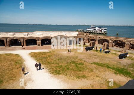 Monumento nazionale di Fort Sumter a Charleston, South Carolina, Stati Uniti Foto Stock