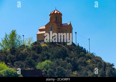 Tabor Monastero della trasformazione sulla collina di Tbilisi, Georgia Foto Stock