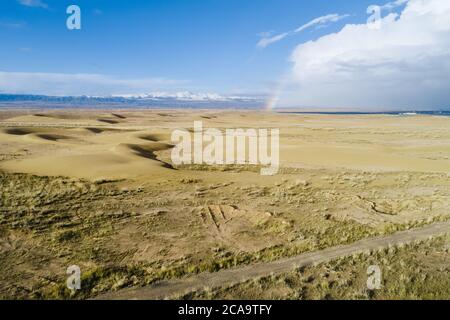 Veduta aerea della terra asciutta a Qinghai, Cina Foto Stock