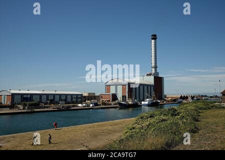 Centrale elettrica di Shoreham. Centrale elettrica a gas nel Sussex orientale Foto Stock