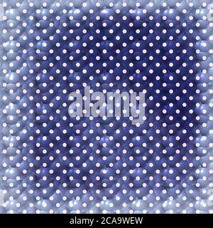 Polka puntini su sfondo blu con texture fresca e bordi più chiari. Questi piccoli punti sono rosa chiaro in sfondi digitali di carta 12x12 per gli elementi di pagina Foto Stock