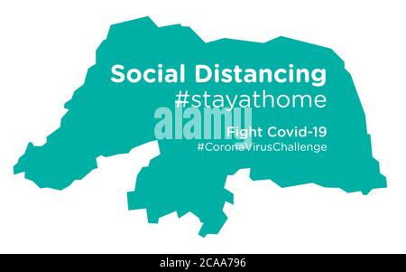 Rio Grande do Norte mappa del Brasile con Social Distancing stayathome tag Illustrazione Vettoriale