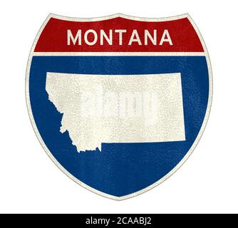 Montana di Stato Interstate cartello stradale Foto Stock