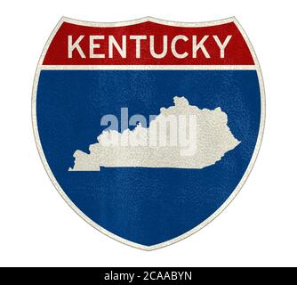 Mappa delle indicazioni stradali per Kentucky Interstate Foto Stock